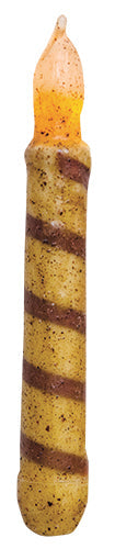 6" Burnt Ivory Candy Cane Timer Taper (Pack of 2)