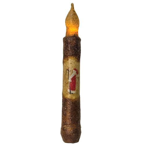 6" Burnt Mustard Santa Timer Taper (Pack of 2)