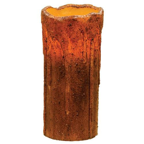 7" Burnt Mustard Drip Timer Pillar