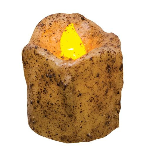 2.5" Mini Burnt Ivory Drip Timer Pillar (Pack of 2)