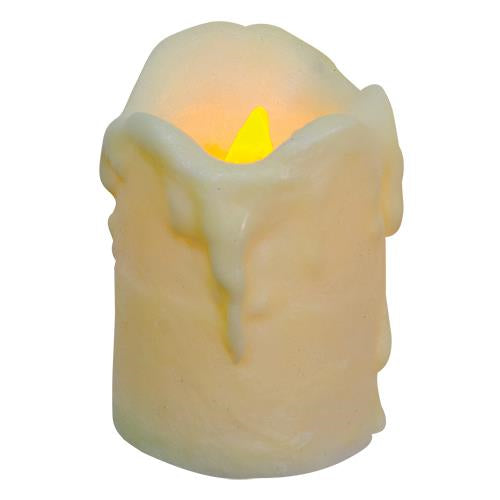 4" Ivory Dripped Timer Pillar (Pack of 2)