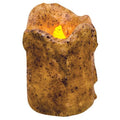 4" Burnt Ivory Dripped Timer Pillar (Pack of 2)