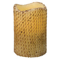 Burnt Ivory Honeycomb Timer Pillar (Pack of 2)