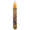 6" Burnt Ivory Vintage Flag Timer Taper  (Pack of 4)