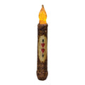 6" Burnt Mustard Heart Timer Taper  (Pack of 4)