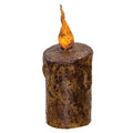 5" Burnt Mustard Drip Flicker Pillar (Pack of 4)