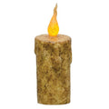 5.5" Burnt Ivory Dripped Flicker Pillar (Pack of 2)