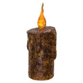 5.5" Burnt Mustard Dripped Flicker Pillar  (Pack of 4)