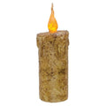 6.5" Burnt Ivory Dripped Flicker Pillar (Pack of 2)
