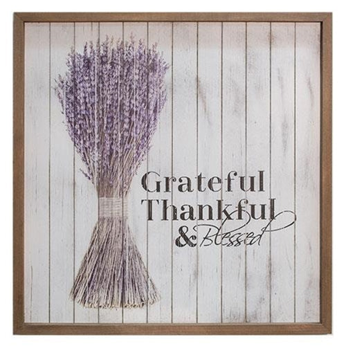 *Grateful Framed Shiplap Sign 20"