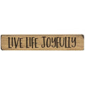 Live Life Joyfully Engraved Block 9" Cream  (Pack of 4)