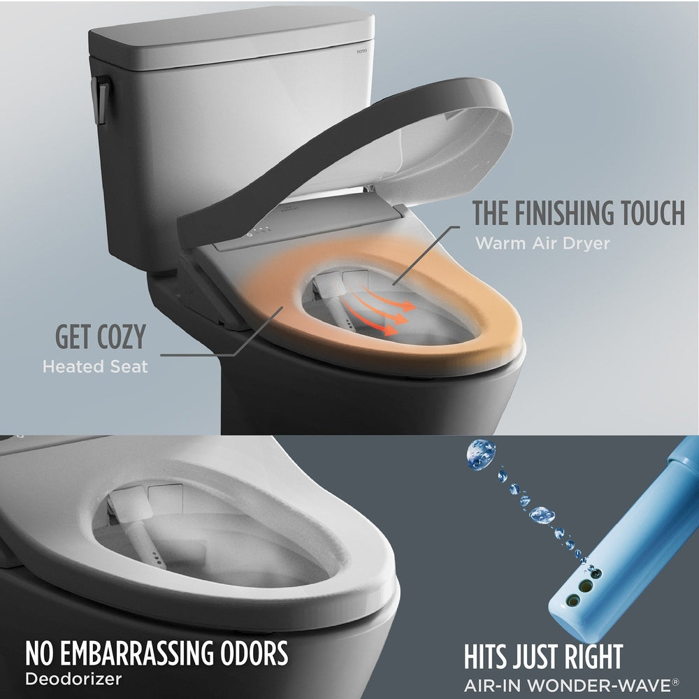 TOTO S7 WASHLET+ Bidet Toilet Seat with EWATER+ Bowl and Wand Cleaning and Lid