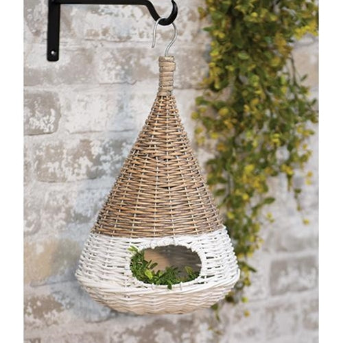 White Dipped Willow Bird House 16"