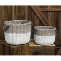 2/Set White Dipped Grain Baskets