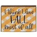 I Love Fall Plaid Block (Pack of 4)