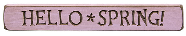Hello Spring Engraved Block 12" (Pack of 4)