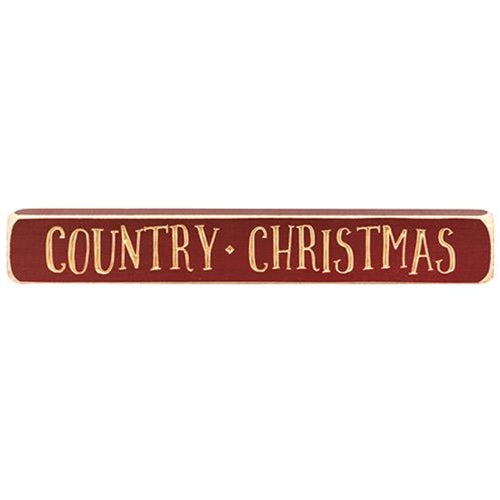 Country Christmas Engraved Block 12" (Pack of 4)