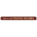 Warmest Christmas Blessings Engraved Block 1.75" x 18"  (Pack of 4)
