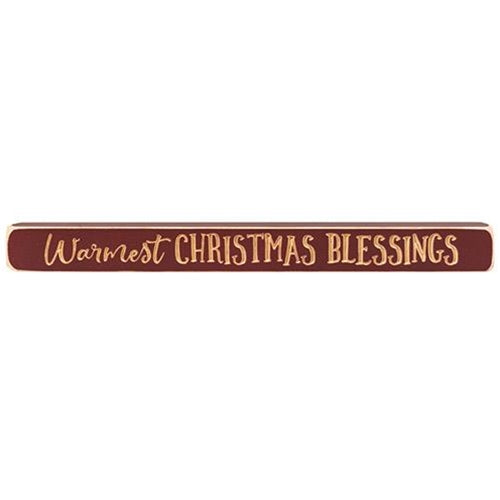 Warmest Christmas Blessings Engraved Block 1.75" x 18"  (Pack of 4)