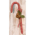 14" Jute Candy Cane w/Bells (Pack of 2)