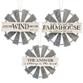 Farmhouse Windmill Hanging Wall Sign 3 Asstd. (Pack of 2)
