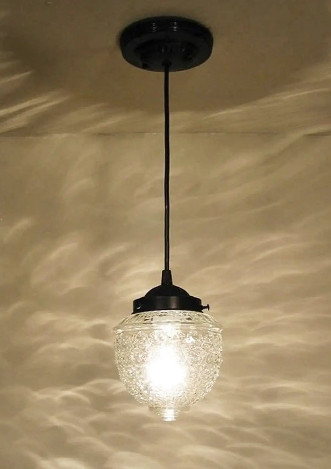 Antique Acorn Clear Glass Pendant Light | 5"