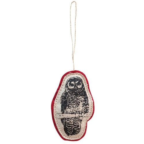 Printed Felt Owl Orn  (Pack of 4)