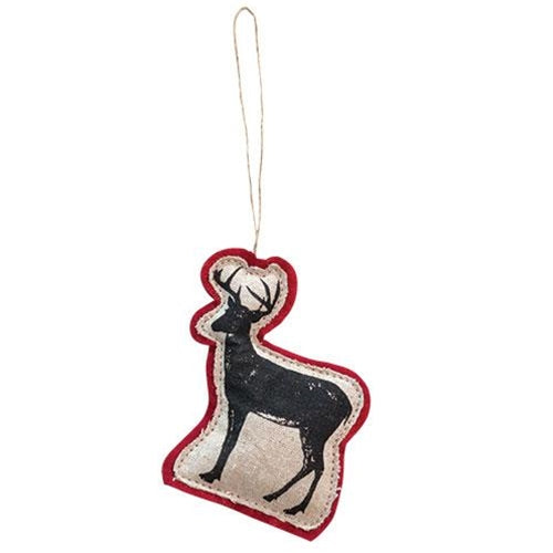 Printed Felt Reindeer Ornament  (Pack of 4)