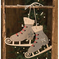 Tin Ice Skates Ornament  (Pack of 4)