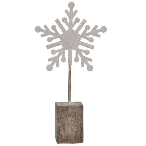 Snowflake with Clip  on Block 6.5"  (Pack of 4)