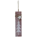 Tree w/Tin Star Rectangle Ornament 7"  (Pack of 4)