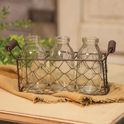 3 Bottles w/ Wire Carrier (Pack of 4)