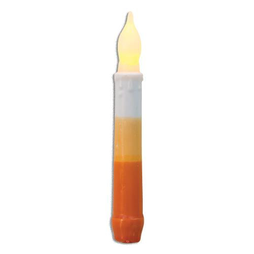 Candy Corn LED Taper 6.5"  (Pack of 4)