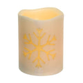 White Snowflake LED Pillar (Pack of 2)