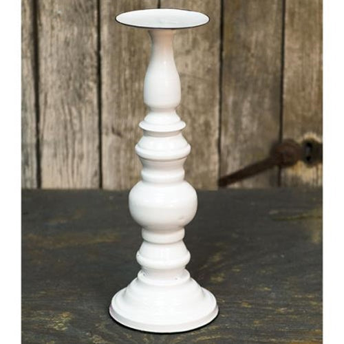 White Pedestal Pillar Holder 13"