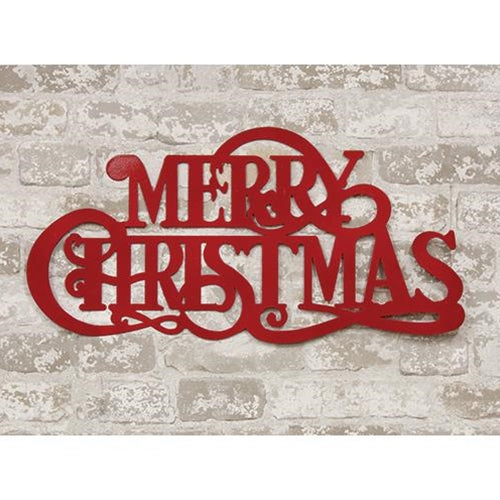 Red Merry Christmas Sign 24"