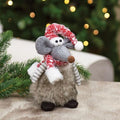 Plush Fur Standing Mouse w/Santa Hat & Scarf - 2 Asstd.