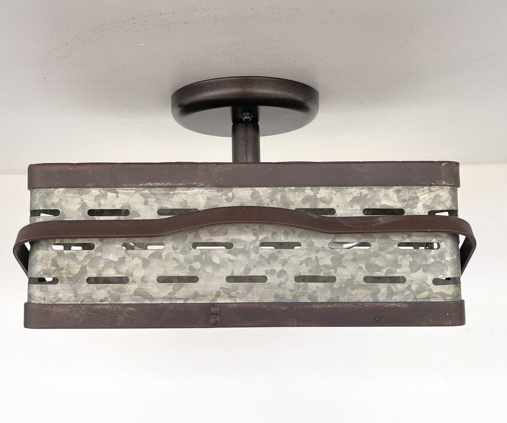REDIRECT!!!!   Rectangular Rustic Galvanized Ceiling Light Fixture
