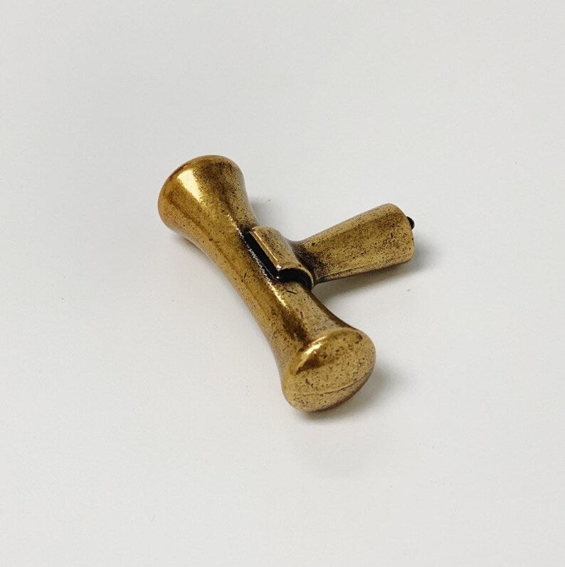 Hourglass "Tuscany" Drawer Pulls and Knobs in Antique Brass
