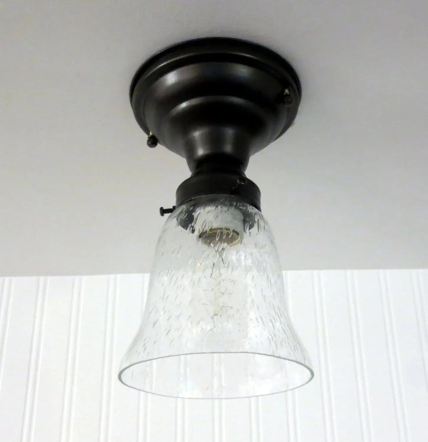 Seeded Glass Shade Flush Lighting