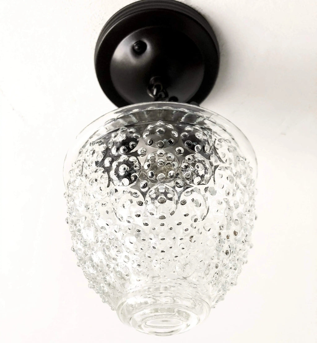 Antique Acorn Glass Ceiling Light with Chain | 6″