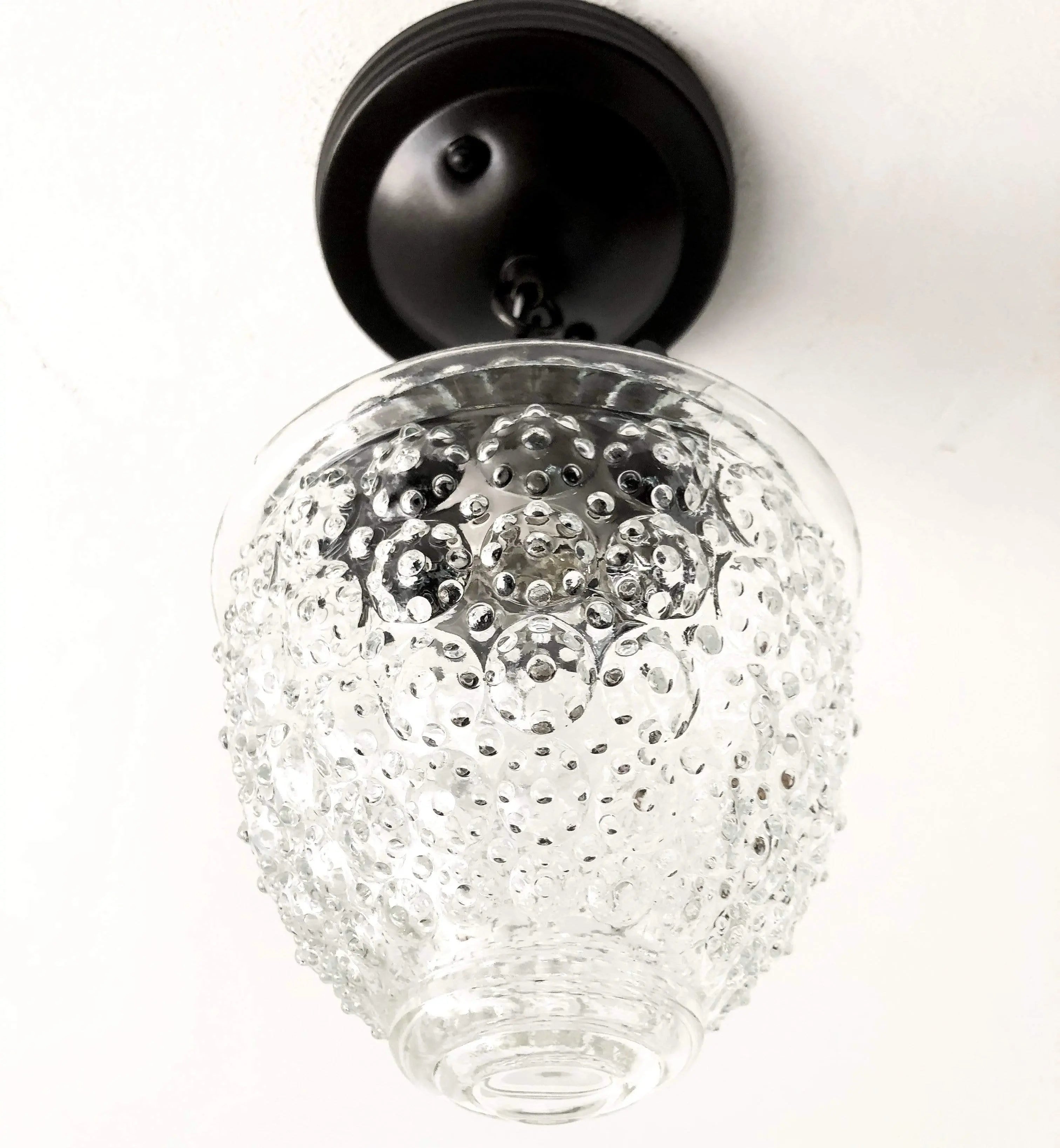Antique Acorn Glass Ceiling Light with Chain | 6″
