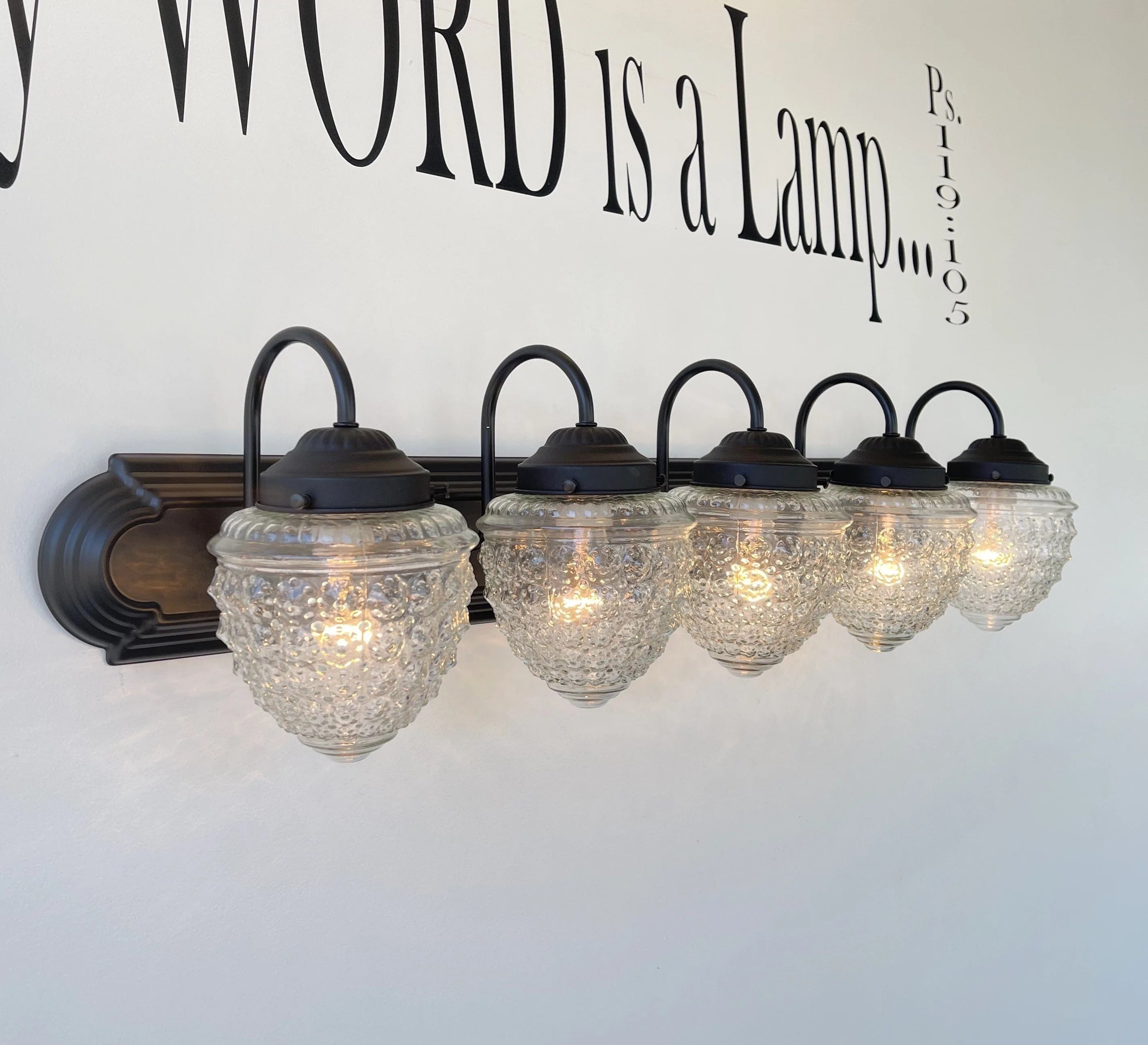 Antique Acorn Glass VANITY Light - 3 Sizes