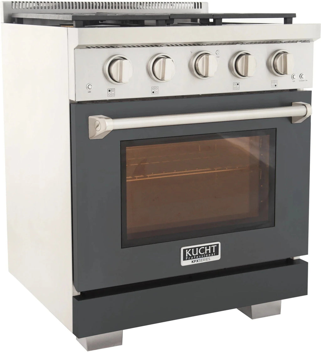 Kucht 30" Freestanding Professional Gas Range Liquid Propane KFX3000X/LP-GY