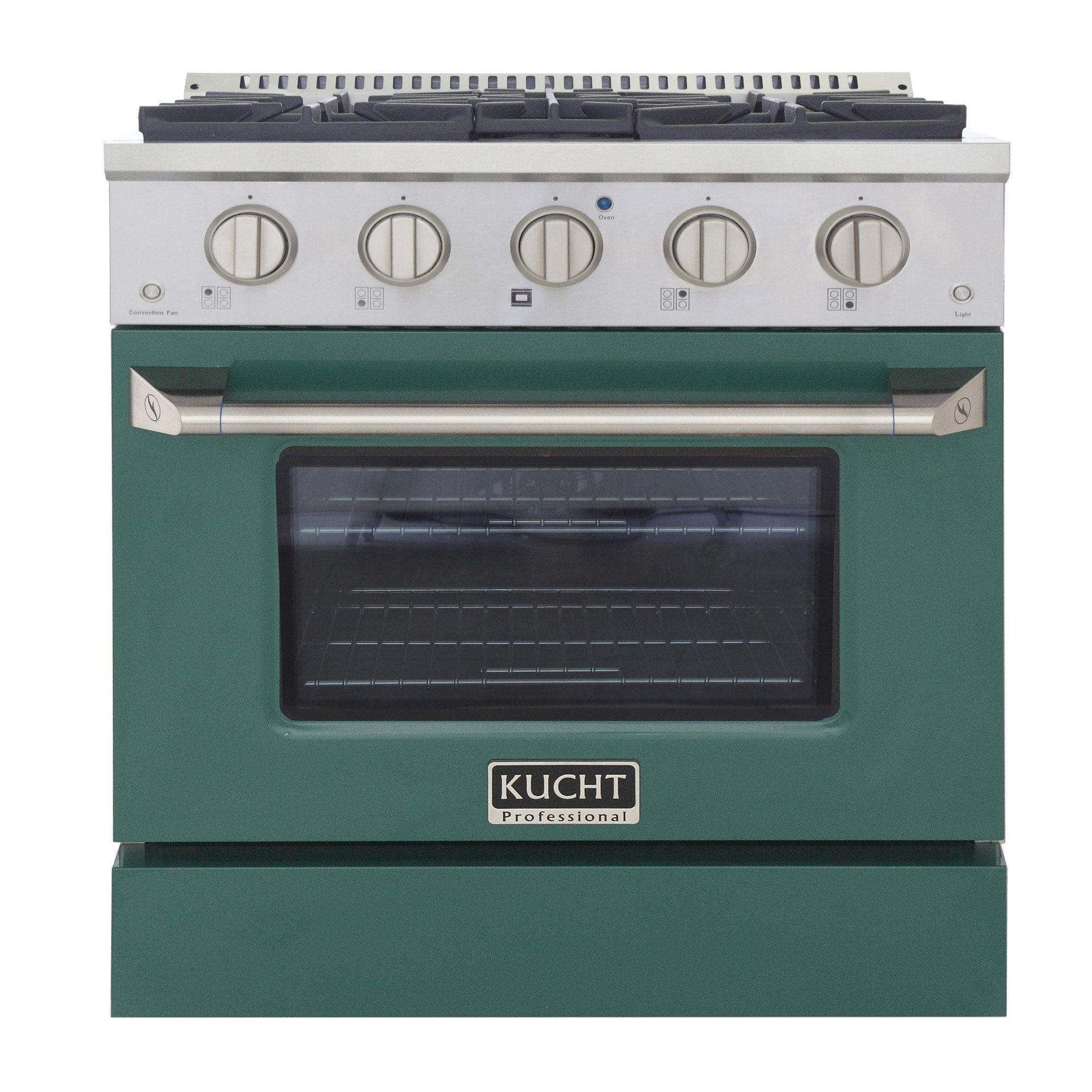 Kucht 30" Gas Range in Stainless Steel with Green Oven Door, KNG301-G