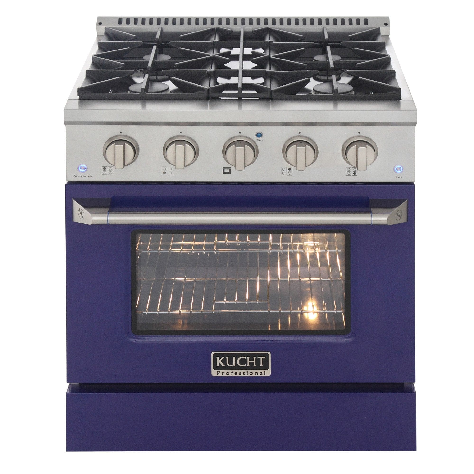 Kucht 30" Propane Range, Stainless Steel, Blue Oven Door, KNG301/LP-B