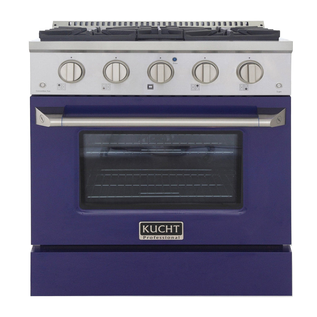 Kucht 30" Propane Range, Stainless Steel, Blue Oven Door, KNG301/LP-B