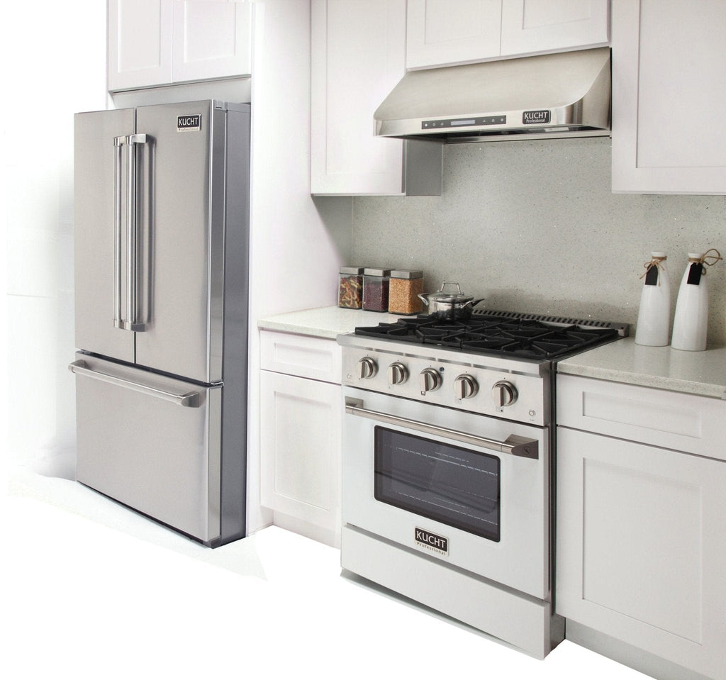 Kucht 30" Propane Range, Stainless Steel White Oven Door, KNG301/LP-W