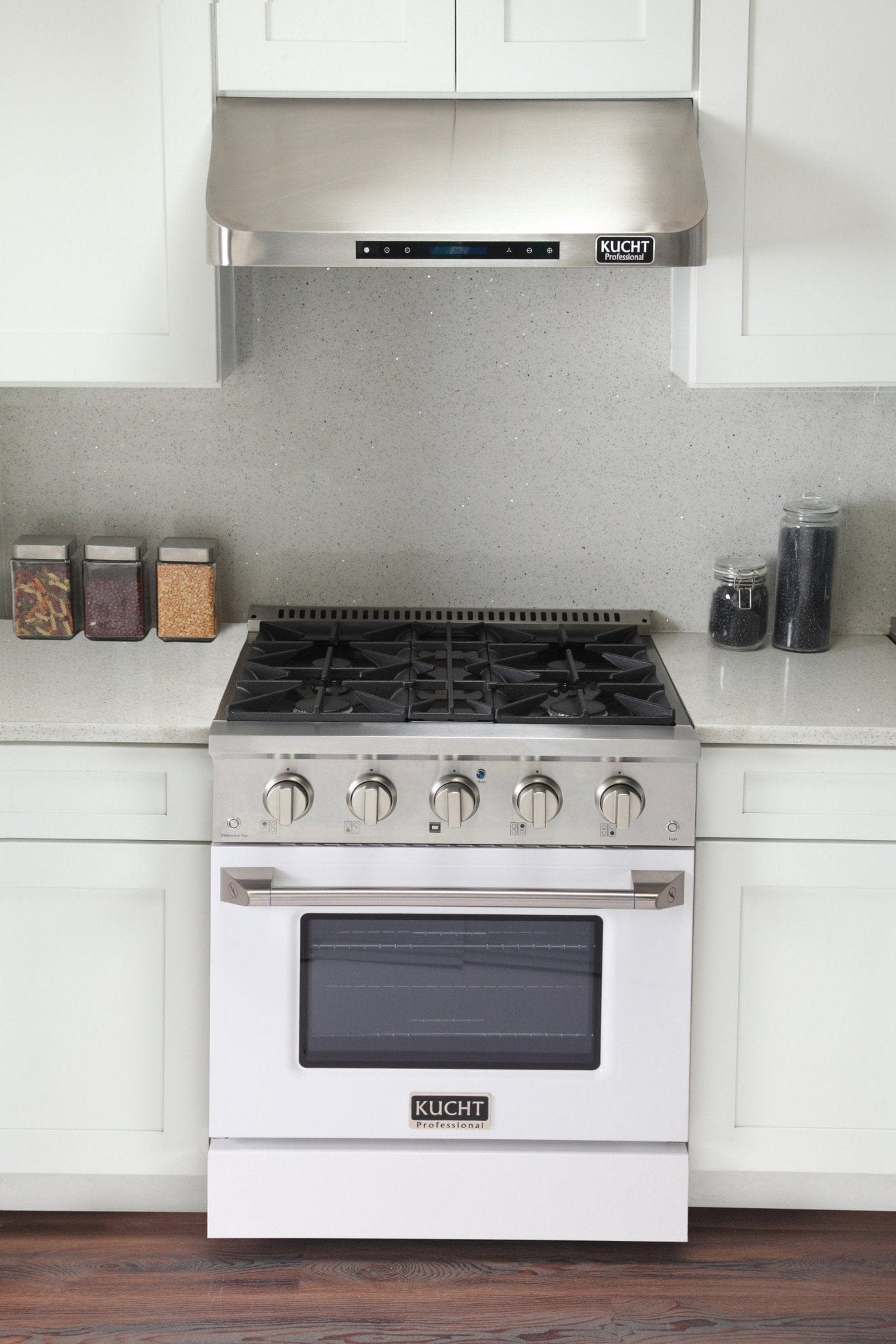 Kucht 30" Propane Range, Stainless Steel White Oven Door, KNG301/LP-W