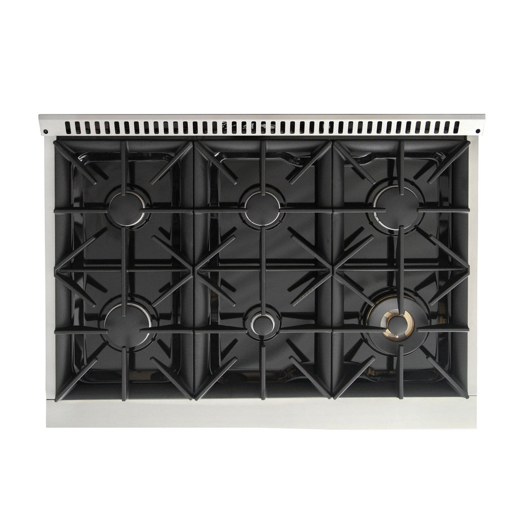 Kucht 36" Gas Range, Stainless Steel with Red Oven Door, KNG361-R